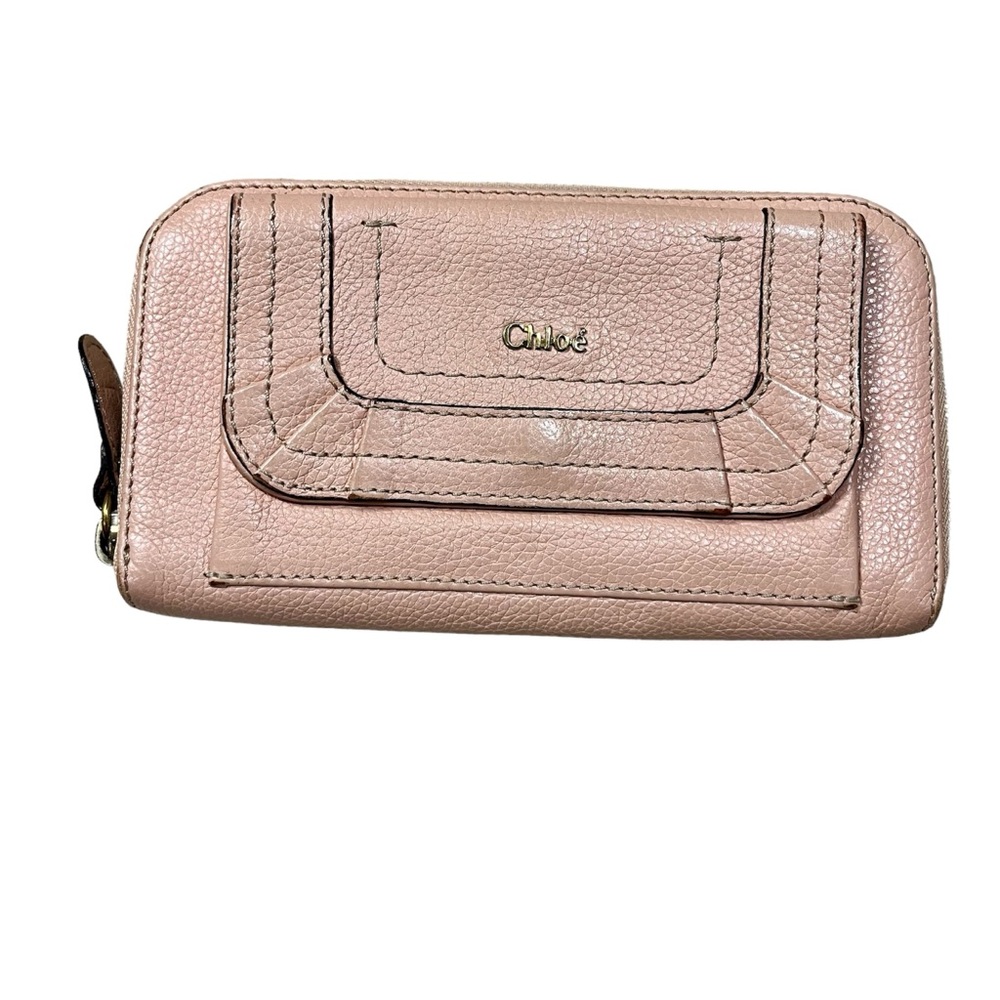 Chloe women’s pink zip around wallet